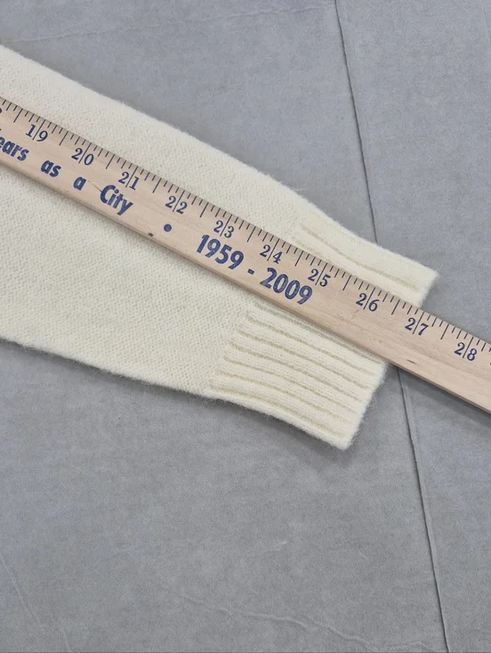 Charlie Paige turtleneck sweater women's small cream beige colorblock fringe - Picture 6 of 12